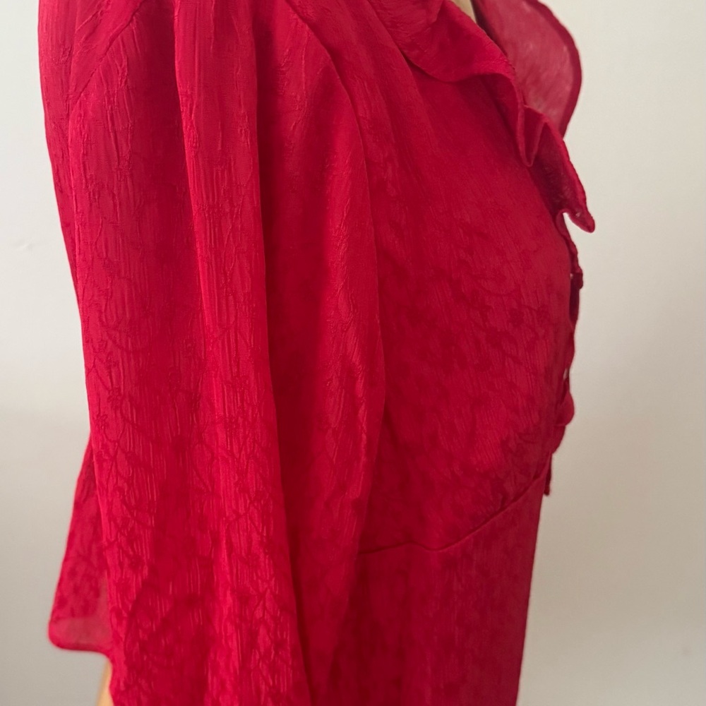 No Boundaries Red Ruffled Blouse Large - Picture 4 of 8